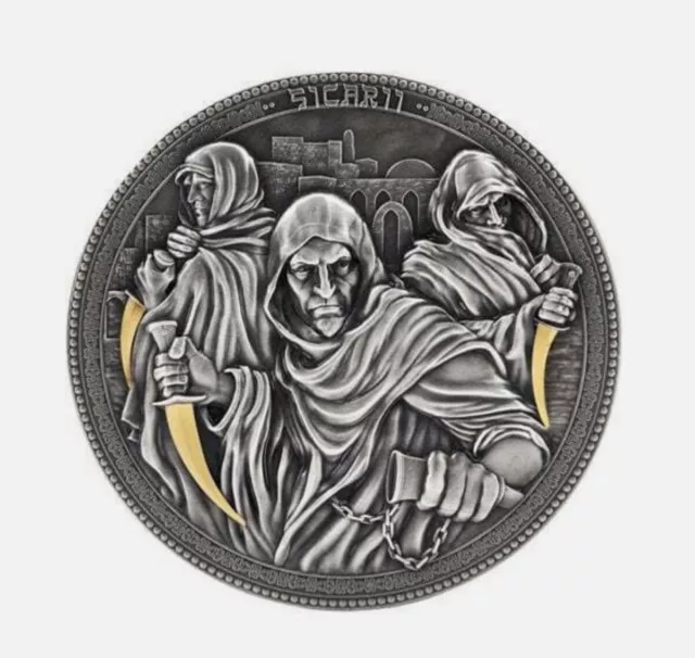 SICARII Assassins Series 2 Oz Silver Coin 5$ Niue 2023 Gilded