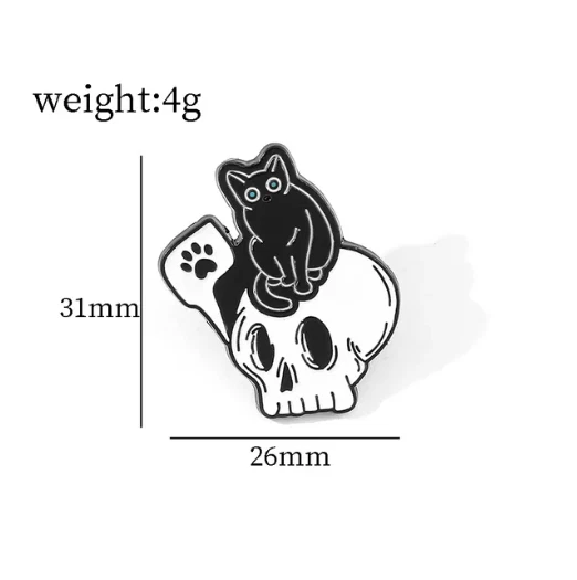 PERSONALIZED BROOCH SKULL Horror Film Scream Dark Gothic Metal