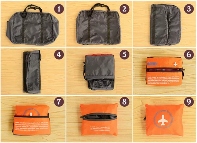 (GRADE_B)Green 2 in 1 Foldable Travel Bag Fold Away Luggage Packable Weekend Bag