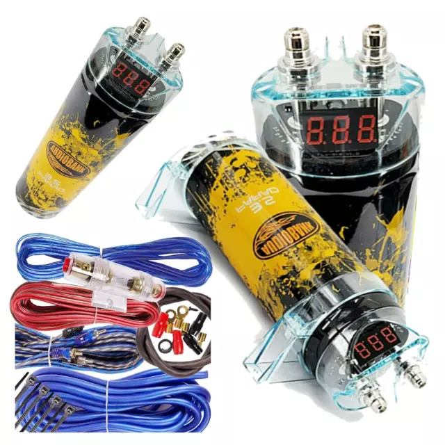 Audiobank 3.5 Farad Capacitor Car Audio 3500 Watts Power 12V Car Digital Power 3