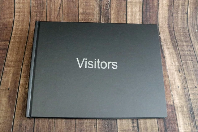Libro de visitantes grande de entrada trasera dura de Esposti - libro de registros de invitados funerarios