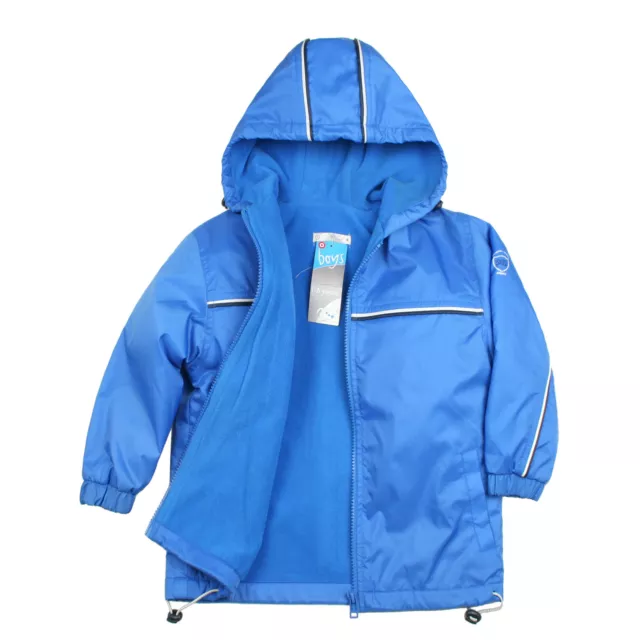 NEW Baby Children Boy Toddler Cozy Fleece Jacket Coat Hooded Blue sz 1-6 Yrs old