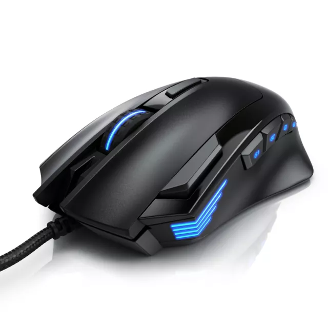 CSL Gaming Maus USB - optisch 9 Tasten 600 - 4800 dpi 7 Farben LED Farbwechsel