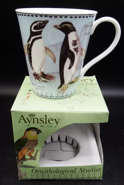 Aynsley Ornithological Studies Penguin Coffee Mug NEW in box!
