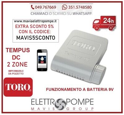 Tempus Dc 2 Zone Toro Programmatore Centralina Irrigazione Bluetooth A Batteria