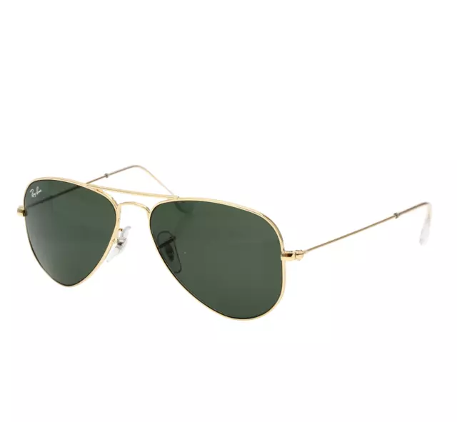 Ray-Ban S1626 Unisex Gold/Green RB3044 Aviator Small Metal Sunglasses 52mm