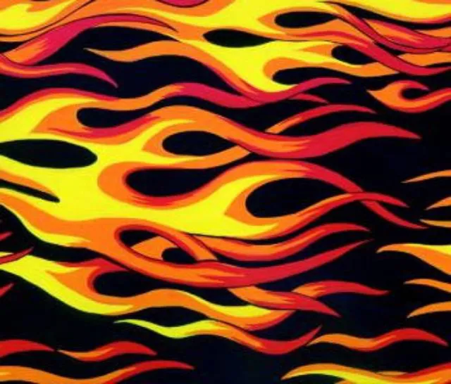 Hot Rod Flames Print Fleece Fabric - 60" Wide - Sold by The Yard & Bolt