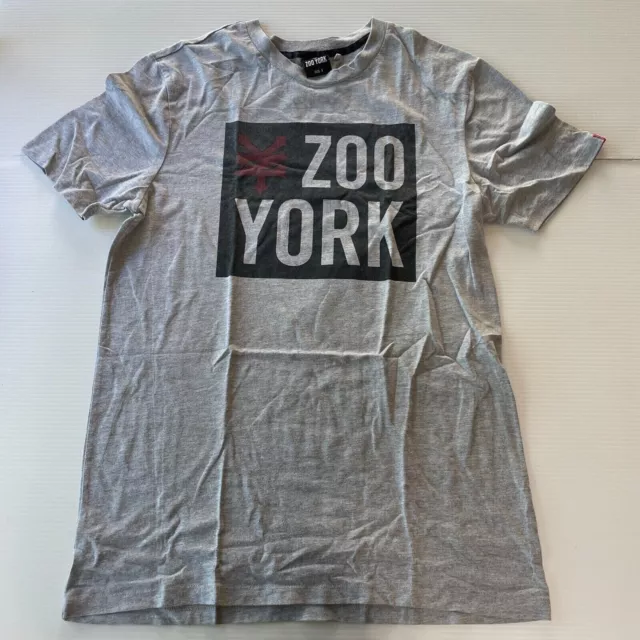 Zoo York Logo T Shirt Mens Size S Grey Casual Style Fashion Fit Summer