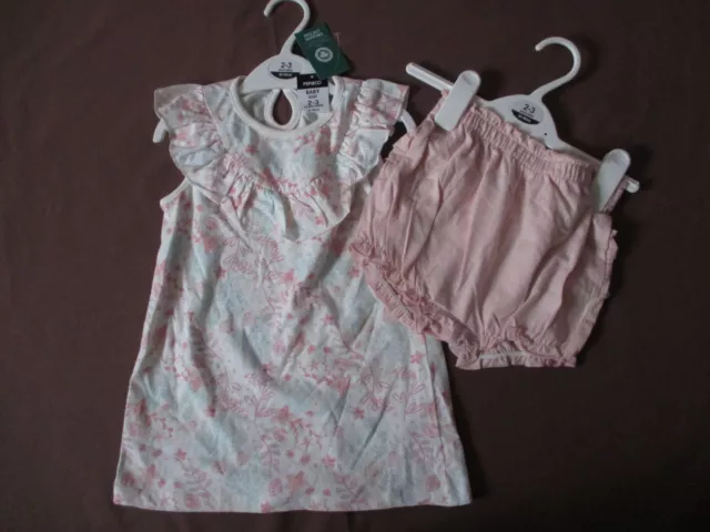 Girls Summer Dress & Knickers/Shorts Set - Age 2 -3 Years - Pep & Co - BNWT NEW