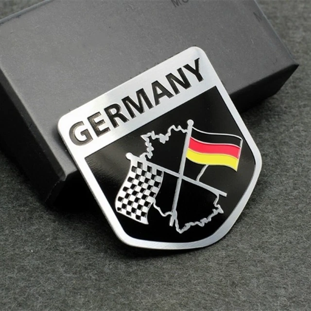 Pair Metal American US Flag Sticker Emblem – Car Exterior Decals, Black Aluminum