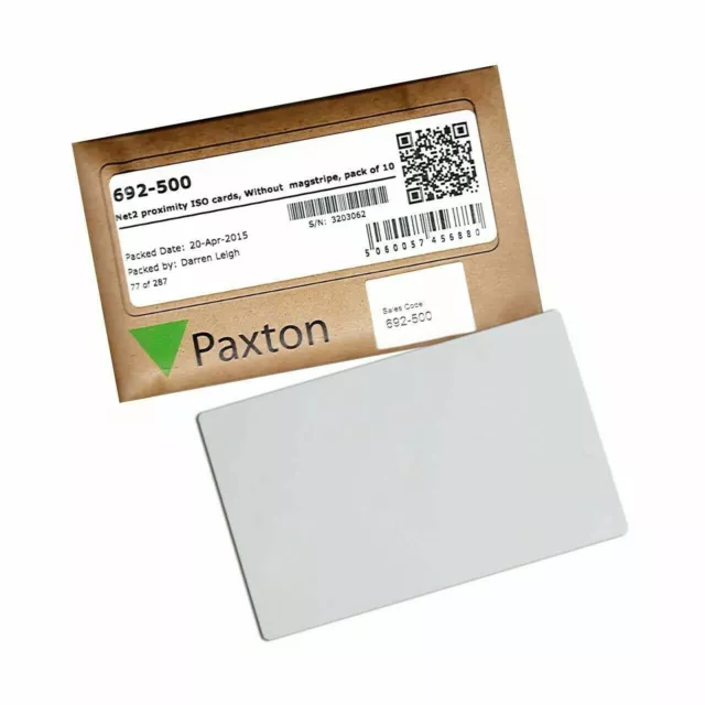 692-500 -paxton Net2 Proximité Iso Cartes Avec N Bande Magnétique Choisissez Vos