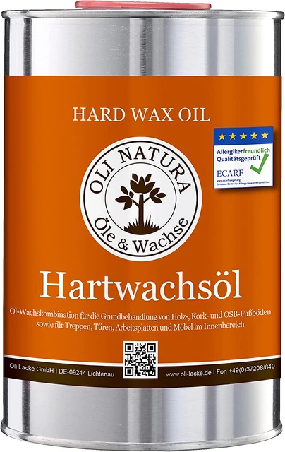 Aceite de cera dura Oli Natura - 1 L, color: satén transparente