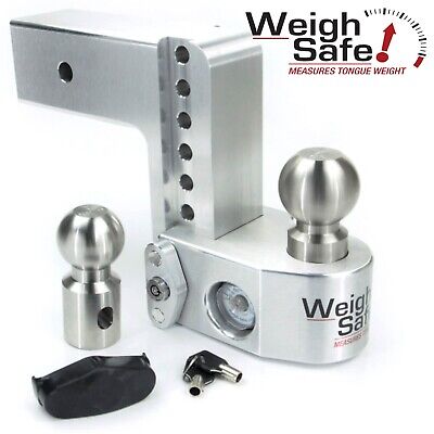 Weigh Safe WS6-3 Hitch 6" Drop Tongue Weight Built-in Scale 3" Shank Tow Safe