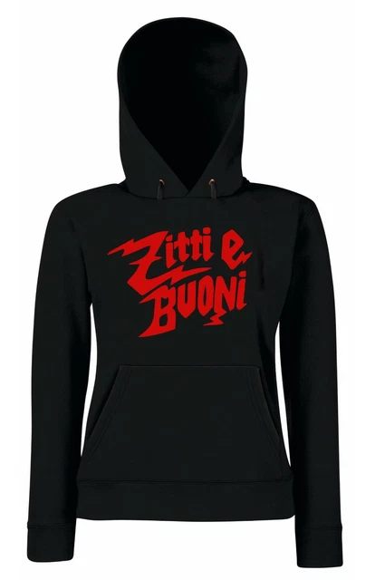 Felpa cappuccio ZITTI e BUONI Unisex Maneskin uomo donna bambino bianca o nera