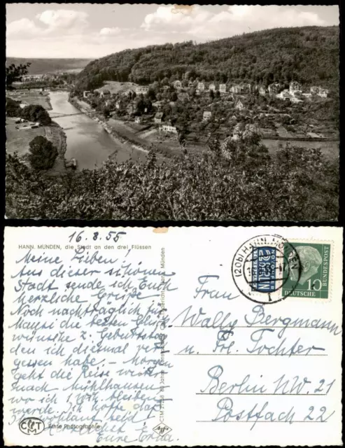 Ansichtskarte Hannoversch Münden Hann. Münden Panorama-Ansicht 1955