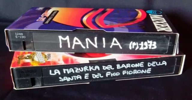 Lotto di 2 VHS - Cassette video registrate una sola volta, contenenti film rari.