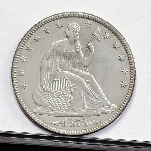 1873 Liberty Seated Half Dollar - Arrows - AU/Ch AU  Details, Cleaned (#48916-L)