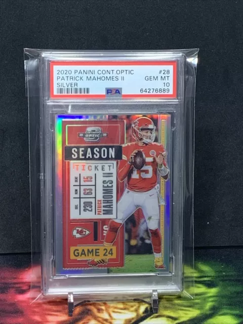 2020 Contenders Optic SILVER Prizm Ticket Patrick Mahomes PSA 10 Gem Mint POP 1