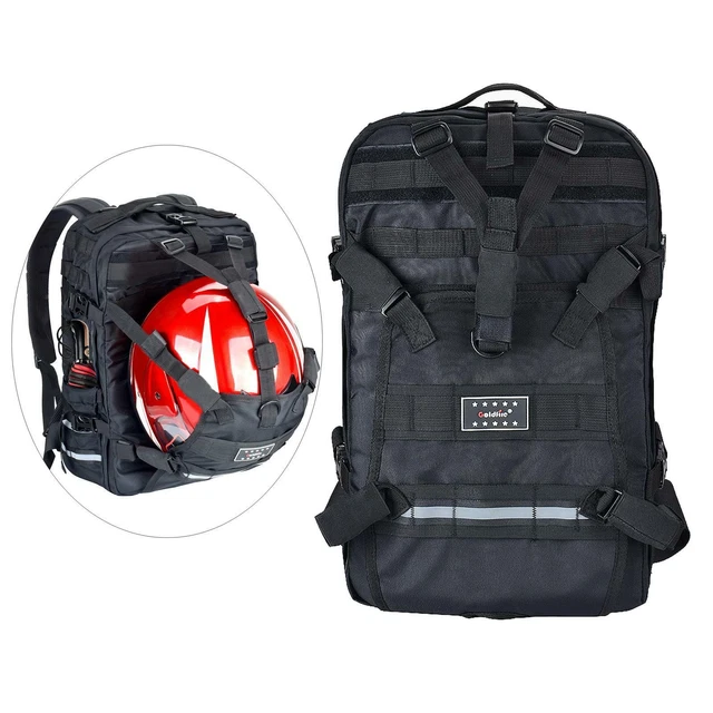 Casque de moto réglable Sac à dos Grande capacité Stockage Football
