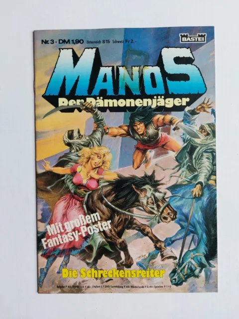 Bastei Comic - Manos Der Dämonenjäger Nr. 3 mit Poster /Klebestreifen Frontcover