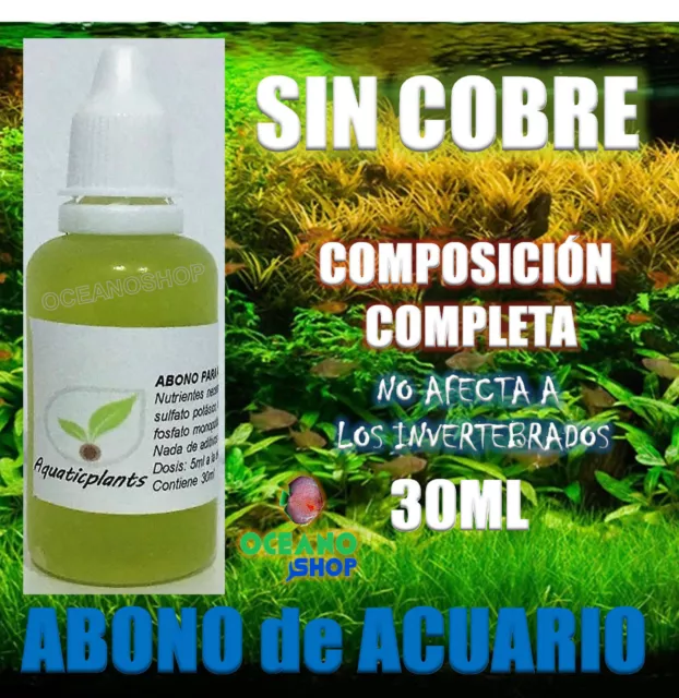 2 UDS ABONO PREPARADO para PLANTAS acuaticas ACUARIO 30ML NUTRIENTES ESENCIALES