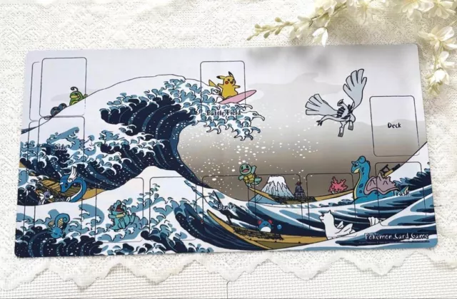 POKEMON CENTER GREAT Wave Pikachu And Friends Playmat
