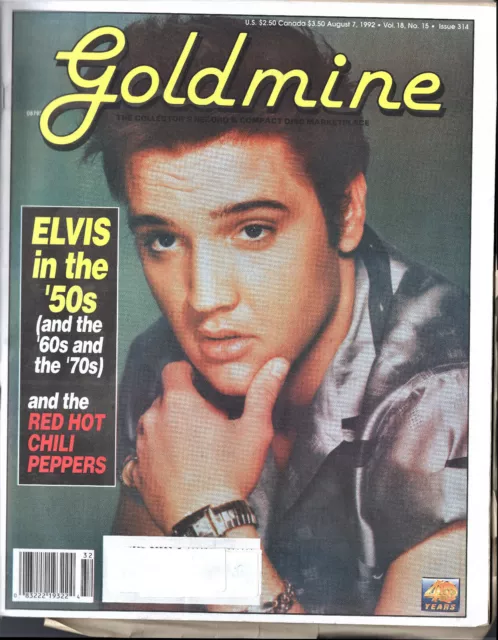 GOLDMINE Record Collectors Magazine-August 7, 1992  ELVIS PRESLEY 50's 60's 70's