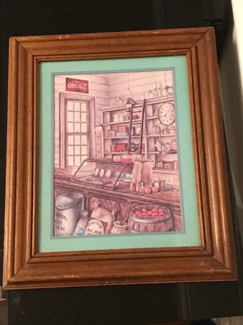 Kay Lamb Shannon Country Store, Coca-Cola Wood Framed/Matted Art Print Nice