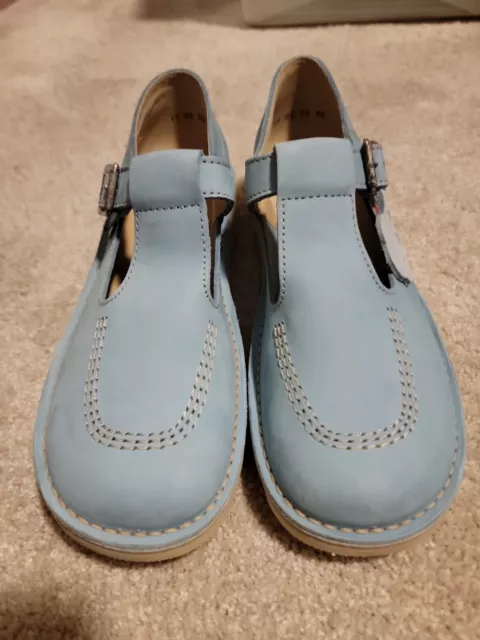 Kickers Kick Lo Aztec Blue Leather Mary Jane Shoes Womens 40EU- 8.5USW 2