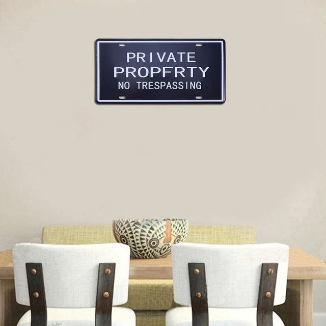 PRIVATE PROPFRTY Vintage Metallblechschilder Auto Bar Cafe Decor Keine Hausfried