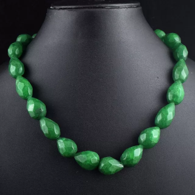 Green Emerald  554 World Class Amazing Cut Beaded Necklace Jewelry  VK  36  E551