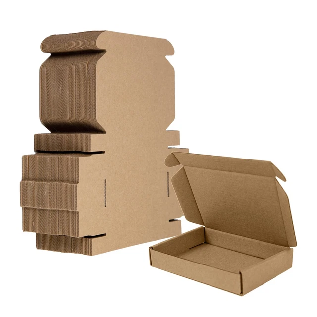 6x4x1 Inches Shipping Boxes, Brown Corrugated Cardboard