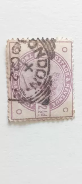 GB QV SG190 2 1/2d Lilac C O London Squared Circle Postmark