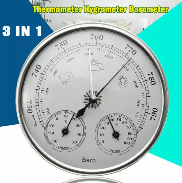 DE Wand Wetterstation / Thermometer Barometer/Hygrometer Maritim 13cm Yach