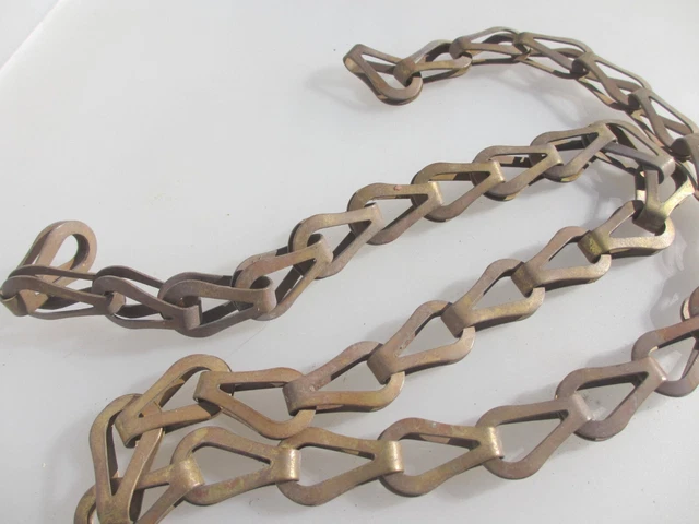 Victorian Brass Lighting Picture Chain Hanger Light Old Antique Vintage 32" 2