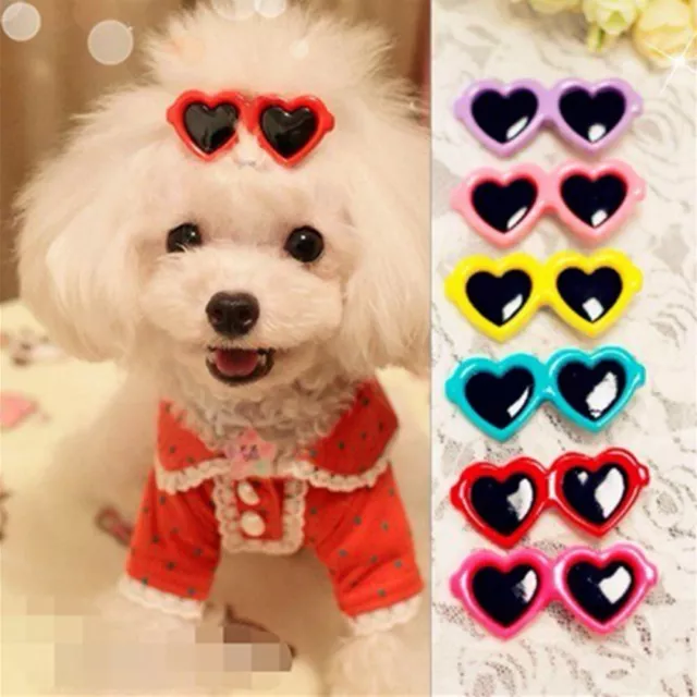 Dog Hair Clips Sunglasses Heart Pet Cat Dog Puppy Headdress Grooming Accessories