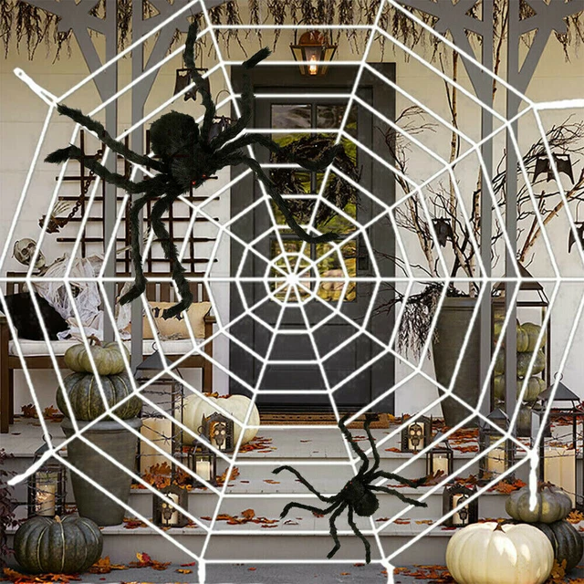 HALLOWEEN GIANT SPIDER Web Indoor&Outdoor Spooky Haunted House Party