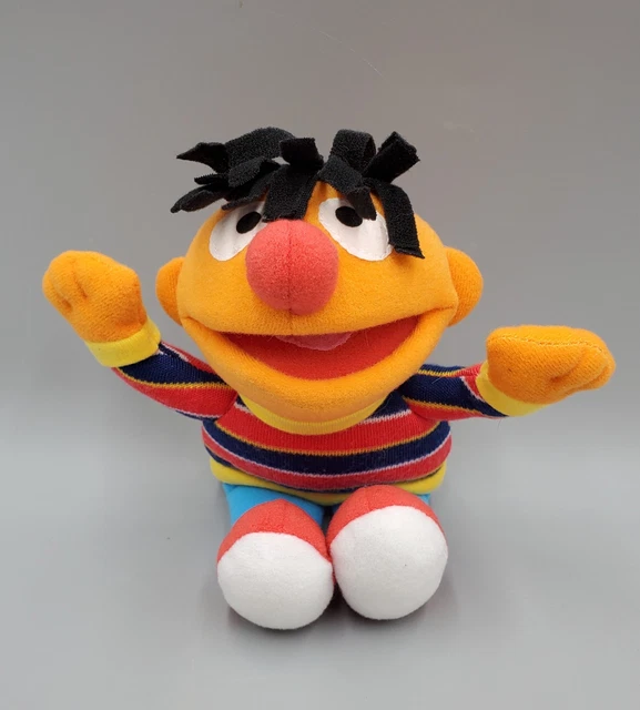 Sesame Street Ernie Stuffed Animal Plush Doll Fisher Price floppy hair 7 inch