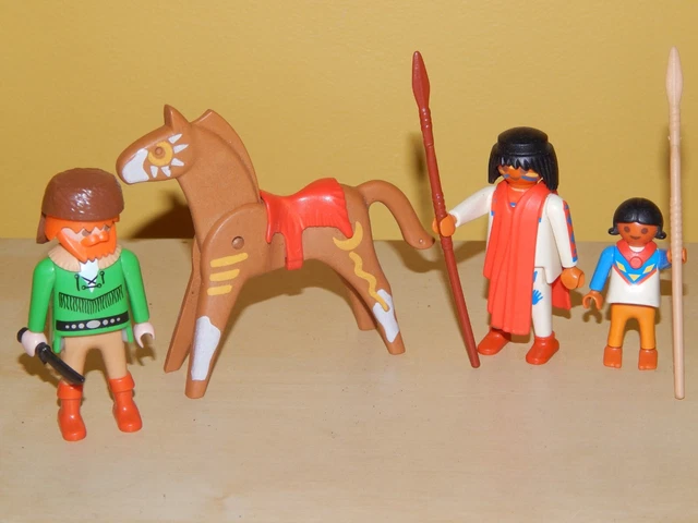 Lot Playmobil Indiens Et Amérindiens Avec Canoé - Personnages Neufs