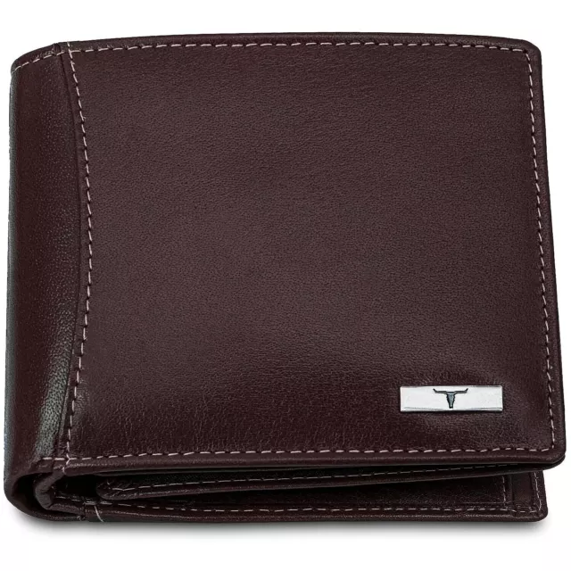 Brown Genuine Leather Wallet For Men Bifold Wallet for Mens Free Shipping Sale .