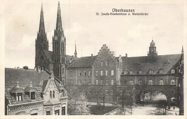 723807) AK St. Josefs Krankenhaus und Marienkirche Oberhausen