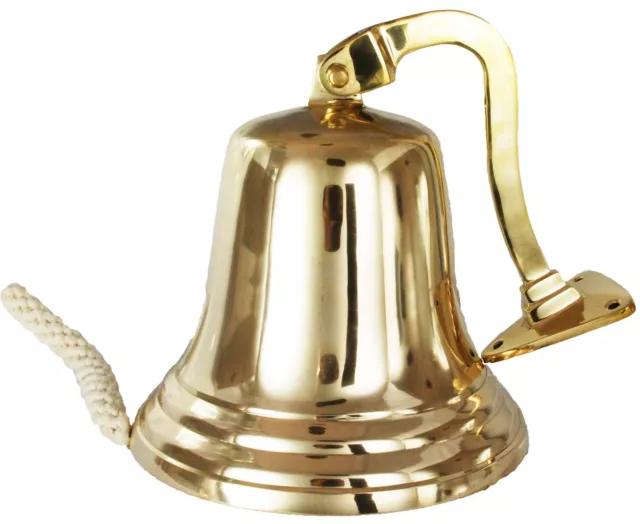 Buckingham Solid Brass Large Ship Bell, Pub Bell Door Bell Wall Mountable Bell