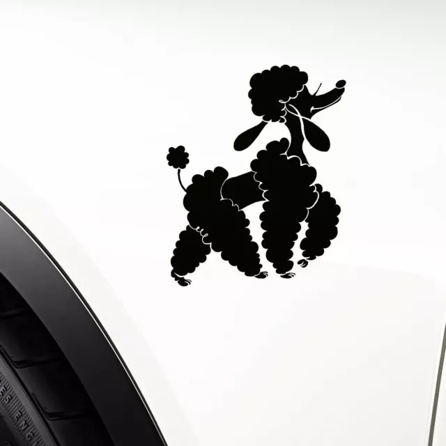 2pcs Poodle Dog Car Motorcycle Truck Window Bumper Laptop Vinyl Stickers Decal