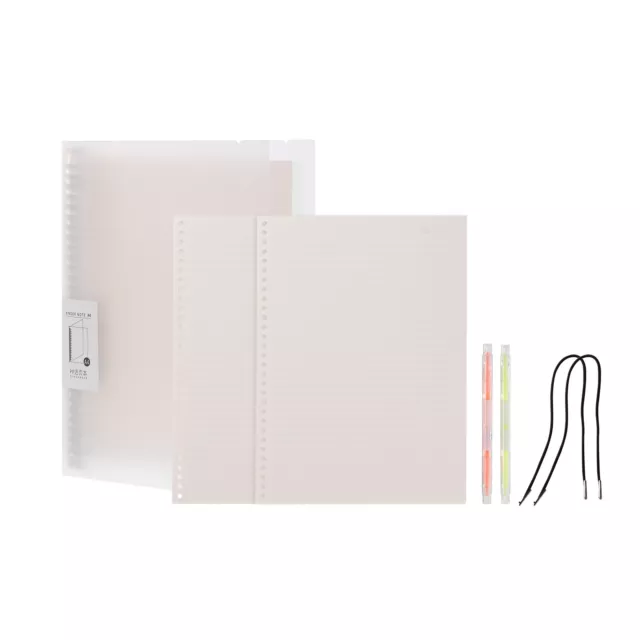 A4 Notebook Raccoglitore,1 Set 4 Divisore Scheda 30 orings 180 Fogli Bianco