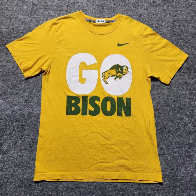 NDSU North Dakota State Bison T-Shirt Men's Small Yellow Regular Fit Nike Cotton