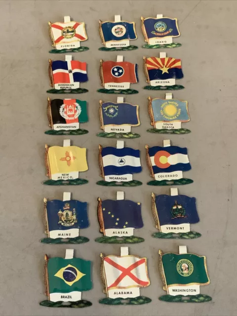 Huge Lot Vintage Nabisco Shredded Wheat State Country Flags Metal Tin Litho