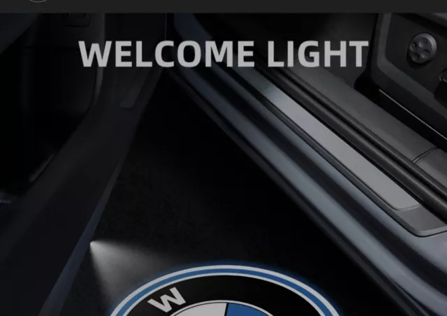 (M Logo) 2x LED BMW Car Door Logo Welcome Light Projector Puddle UK Seller