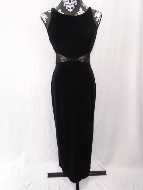 BETSY & ADAM Dress By Jas Lene Black Velvet Size 10 Full Length Gown