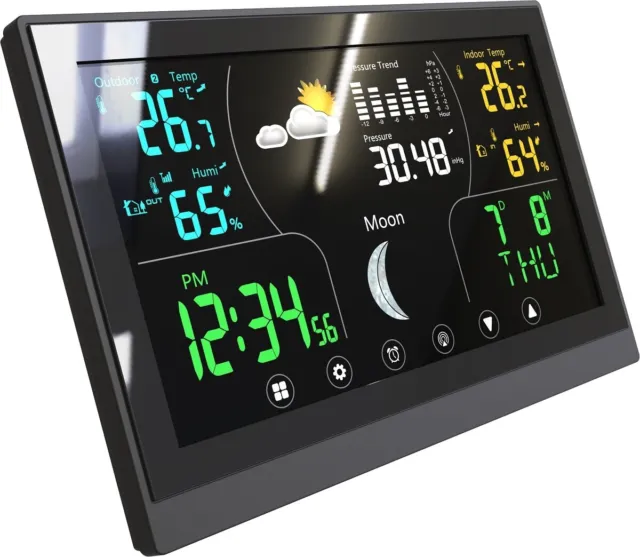 Wetterstation Thermometer Barometer Touchdisplay Innen+Außen Messung 405250