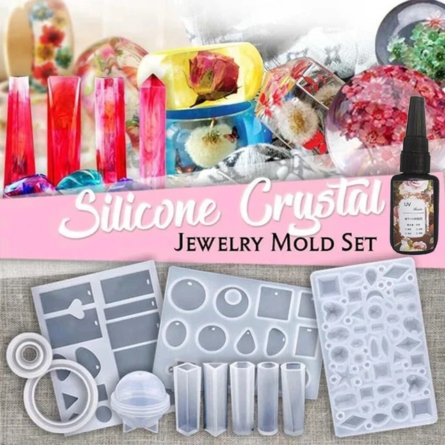 DIY Crystal Glue Jewelry Mold 83 Pcs Set Handmade Crystal Glue Mold Set